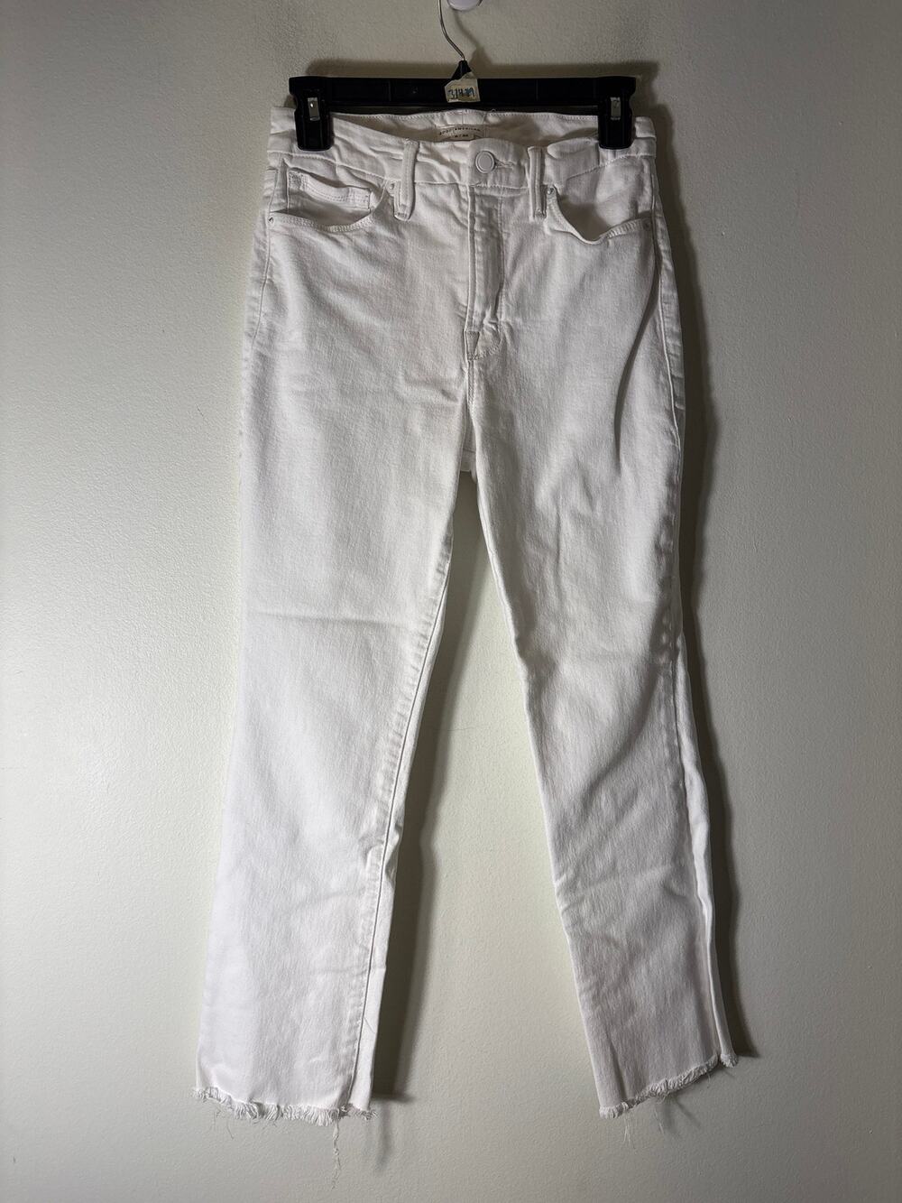Good American Good Legs Straight White Denim Sz 6/28